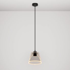 Suspended lamp with smoky, cone-shaped Ghost bulb