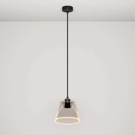 Suspended lamp with smoky, cone-shaped Ghost bulb