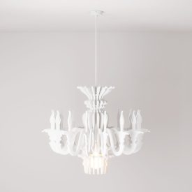   Suspended lamp with classic SHHANDELIER shade, made of sound-absorbing material