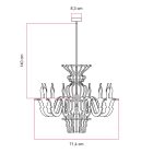 Suspended lamp with classic SHHANDELIER shade, made of sound-absorbing material