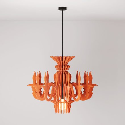 Suspended lamp with classic SHHANDELIER shade, made of sound-absorbing material