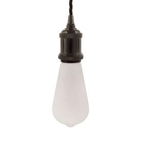   Suspended lamp with twisted textile cable and aluminum lamp holder - Made in Italy