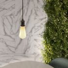 Suspended lamp with twisted textile cable and aluminum lamp holder - Made in Italy