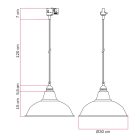 Bistrot pendant lamp with rail bracket