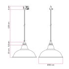 Bistrot pendant lamp with rail bracket