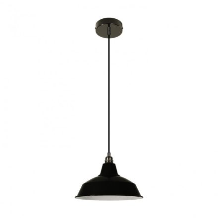  Hanging lamp with textile cable, Bistrot lamp shade and metal details - Made in Italy - With bulb