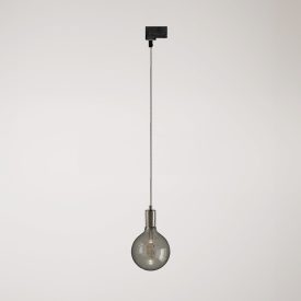 Industrial pendant lamp with textile cables and rail adapter