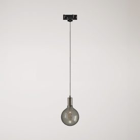 Industrial pendant lamp with textile cables and rail adapter