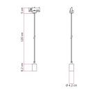 Industrial pendant lamp with textile cables and rail adapter