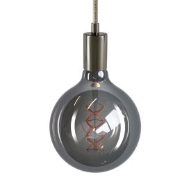   Suspended lamp with textile cable and metal details - Made in Italy - Bulb included