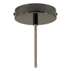 Suspended lamp with textile cable and metal details - Made in Italy - Bulb included