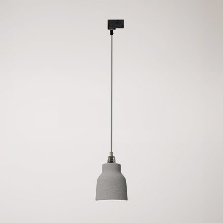 Suspended lamp with Vaso shade and rail adapter