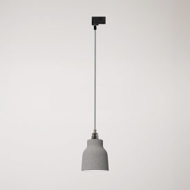 Suspended lamp with Vaso shade and rail adapter