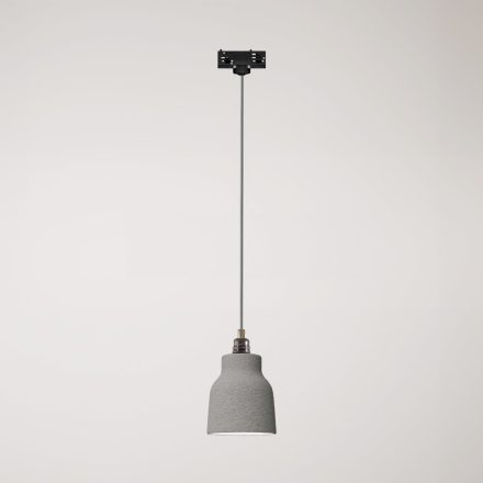 Suspended lamp with Vaso shade and rail adapter