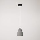 Suspended lamp with Vaso shade and rail adapter