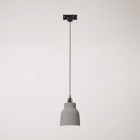 Suspended lamp with Vaso shade and rail adapter