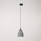 Suspended lamp with Vaso shade and rail adapter