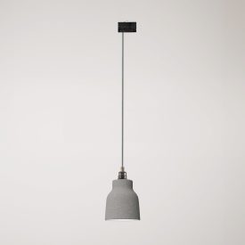 Suspended lamp with Vaso shade and rail adapter