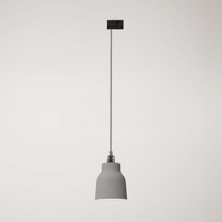 Suspended lamp with Vaso shade and rail adapter