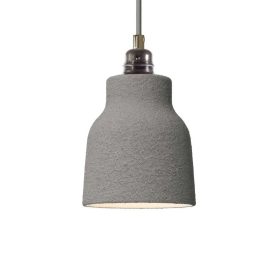   Suspended lamp with textile cable, ceramic lampshade and metal details - Made in Italy - Bulb included