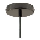 Suspended lamp with textile cable, ceramic lampshade and metal details - Made in Italy - Bulb included