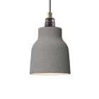 Suspended lamp with textile cable, ceramic lampshade and metal details - Made in Italy - Bulb included