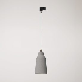 Suspended lamp Bottiglia with shade and rail adapter