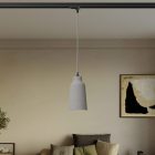 Suspended lamp Bottiglia with shade and rail adapter