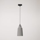 Suspended lamp Bottiglia with shade and rail adapter