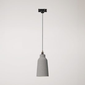 Suspended lamp Bottiglia with shade and rail adapter