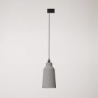 Suspended lamp Bottiglia with shade and rail adapter