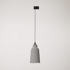 Suspended lamp Bottiglia with shade and rail adapter