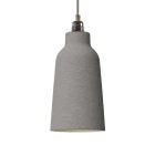 Suspended lamp with textile cable, glass ceramic lampshade and metal details - Made in Italy - Bulb included