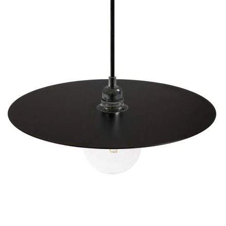 Suspended lamp with textile cable, oversized Ellepi lampshade and metal details - Made in Italy - Bulb included