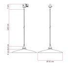 Suspended lamp with ceramic shade Piatto