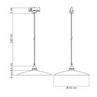 Suspended lamp with ceramic shade Piatto