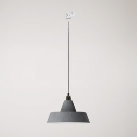 Ceramic pendant lamp for rail, with Industriale lampshade