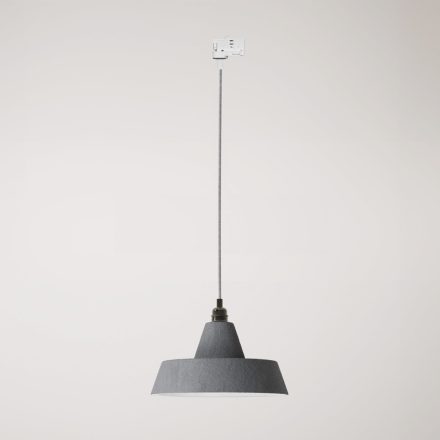 Ceramic pendant lamp for rail, with Industriale lampshade