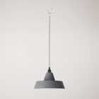 Ceramic pendant lamp for rail, with Industriale lampshade