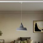 Ceramic pendant lamp for rail, with Industriale lampshade