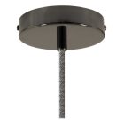 Suspended lamp with textile cable, industrial ceramic lampshade and metal coating - Made in Italy - Bulb included