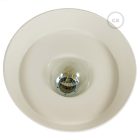 Suspended lamp with textile cable, industrial ceramic lampshade and metal coating - Made in Italy - Bulb included