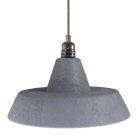 Suspended lamp with textile cable, industrial ceramic lampshade and metal coating - Made in Italy - Bulb included