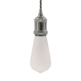   Suspended lamp with twisted textile cable and aluminum lamp holder - Made in Italy
