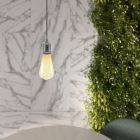 Suspended lamp with twisted textile cable and aluminum lamp holder - Made in Italy