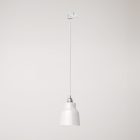 Suspended lamp with Vaso shade and rail adapter