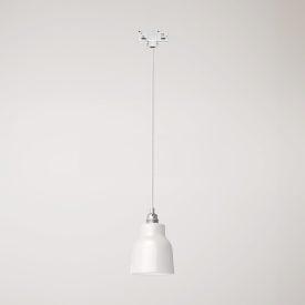 Suspended lamp with Vaso shade and rail adapter