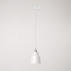 Suspended lamp with Vaso shade and rail adapter