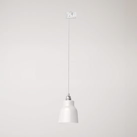 Suspended lamp with Vaso shade and rail adapter