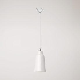 Suspended lamp Bottiglia with shade and rail adapter